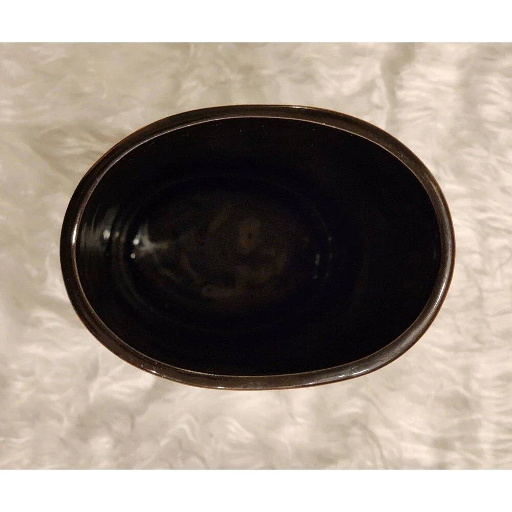 Beautiful Japanese Kutani Black Oval Vase
